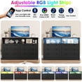 thumbnail image 3 of BeesClover 55 Inch Large Wooden Dresser with 6 Drawers & LED Lights - Multi-Functional TV Stand for Bedroom, Power Outlet, Wide Storage Cabinet, 3 of 9