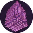 thumbnail image 1 of Ahgly Tapis Rond Lavable en Machine Intérieur Transitionnel Violet Foncé, 5 Pieds Rond, 1 of 7