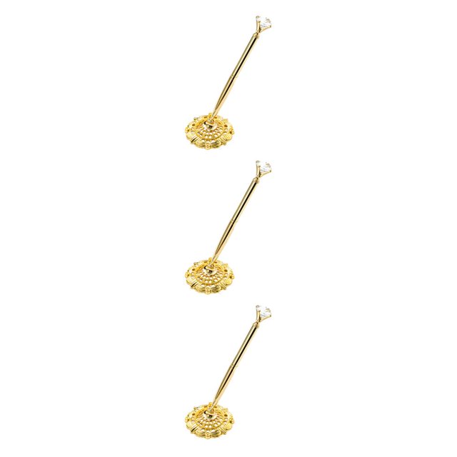 ZLight Ballpoint Pens Metal Wedding Ball Pen Guest Smooth Writing Tool Bank Counter Business Office Accessory Big Jewel/Gold 3Set