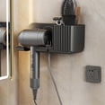 thumbnail image 1 of Suncoda Plastics Shelves, No Punching Required Hair Dryer Rack Bathroom Wall Mounted Storage Bracket with Storage Grids, 1 of 6