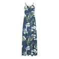 thumbnail image 4 of Pompotops Robes d'Été pour Femmes Décontractées Boho Imprimées à Bretelles Anneau Plage Longue Robe Maxi avec Poches, 4 of 5