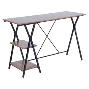 Pemberly Row Bureau d'ordinateur en bois moderne avec étagères en Brown