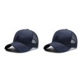 thumbnail image 3 of Baohd Male 3D Embroidery Snap-back Hat Fashionable Adjustable Strap Sun Protection Breathable Comfortable navy blue 2Set, 3 of 6