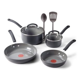 T-Fal Ultime antiadhésif en céramique anodisée dure 8 Ensemble de produits de cuisine en pièces sans danger jusqu'à 400F Ensemble de casseroles et de casserole de lave-vaisselle comprenant des poêles à frire