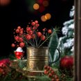 thumbnail image 4 of SDNall Décorations de Sapin de Noël, Lumières de Sapin de Noël, Sapin de Noël Extérieur, Brindilles et Feuilles de Noël Dorées et Rouges Fruit Rouge Fruit Couronne de Sapin de Noël Rotin Bricolage Accessoires Décoratifs, 4 of 9