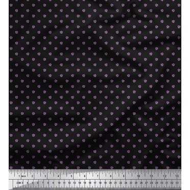 Soimoi polyester Crepe Fabric Artistic Leaves Decor Fabric Printed Yard 52 Inch Wide