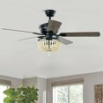 thumbnail image 4 of Gymax 52'' Retro Ceiling Fan Light w/ Reversible Blades Remote Control Matte Black, 4 of 10
