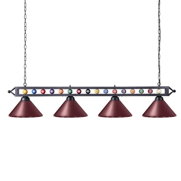 Wellmet 70 Pool Table Light Billiard Lighting, 4 Lights Pool Table Lights Industrial Island Lights Hanging Light Fixture for Billiard Table, Game Room, Billiard Room, Kitchen