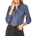 thumbnail image 1 of INSPIRE CHIC Chemise à Pois pour Femme à Col Pointu, Manches Longues, Boutonnée, 1 of 4