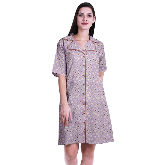 Moomaya Printed Womens Button Down Shirts Short Sleeve Shirts For Women-S-XXL