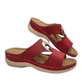 thumbnail image 2 of Styesk Womens Sandals Summer New Foreign Trade Large Size Wedge Fish Mouth Solid Color Large Size One Line Outside To Wear Beach Sandals, 2 of 6