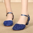 thumbnail image 2 of Little Girl Sandals Low Heels Sparkling Performance Princess Shoes for Girls Size 7-8T, 2 of 4