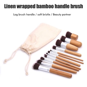 Brosse de maquillage Cosmétiques Brosses Kit naturel Bambou Brosses de maquillage Set Brosse naturelle Bamboo Brosse maquillage Set crème douce Cosmétique Brosse Kit