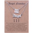 thumbnail image 2 of 2 Pcs Collier Ange et Chiffres Anglais Anciens Bijoux de Numérologie pour Femmes Plaqué Acier Inoxydable, 2 of 9