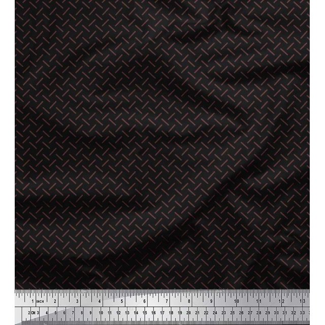 Soimoi Satin Silk Fabric Diagonal Line Geometric Decor Fabric Printed Yard 42 Inch Wide