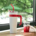 thumbnail image 4 of Tasse d'Eau avec Paille et Couvercle, Grande Capacité 40 Oz, Tasse avec Poignée, Tasse Isotherme en Acier Inoxydable, Poignée à Paille Montée sous Vide pour Isolation Froide, Tasse d'Eau pour Voiture Tasses Froides avec Couvercle et Paille, 4 of 7