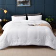 thumbnail image 1 of AveLom Seersucker Comforter Set - Full Size 80x90 Inches White 3 Pieces Unisex, 1 of 5