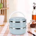 thumbnail image 2 of Jadeshay Thermal Lunch Box - Portable Stainless Steel Blue Thermos Insulated Rice Noddles Lunch Box Food Container,0.7L/Layer(2 Layer), 2 of 7