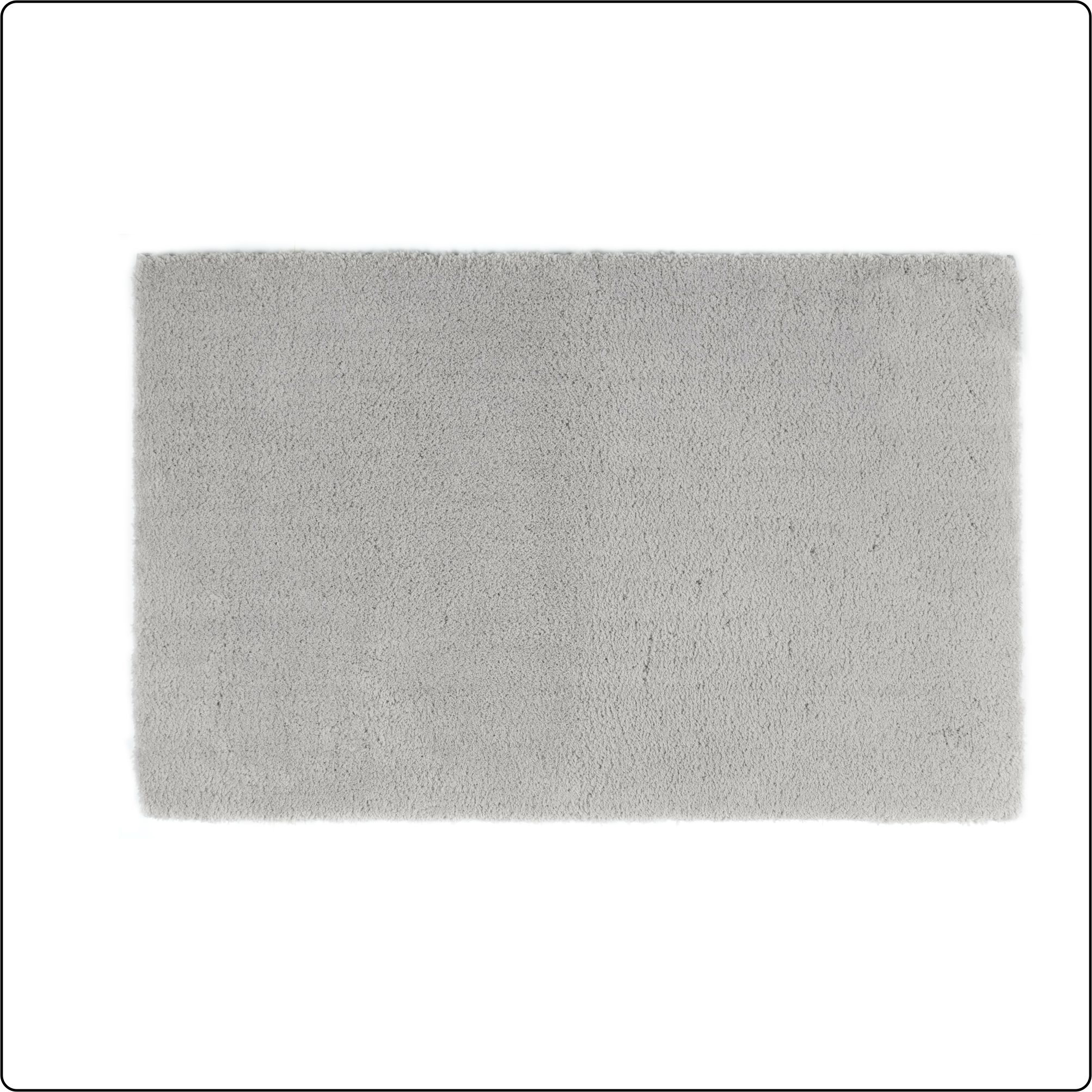 Tapis de bain en polyester gris clair uni 3K Hometrends