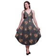 thumbnail image 1 of Bimba Robe Midi d'Été Imprimée à Fleurs pour Femmes, Col en V, Tenue de Vacances - TTTG, 1 of 5
