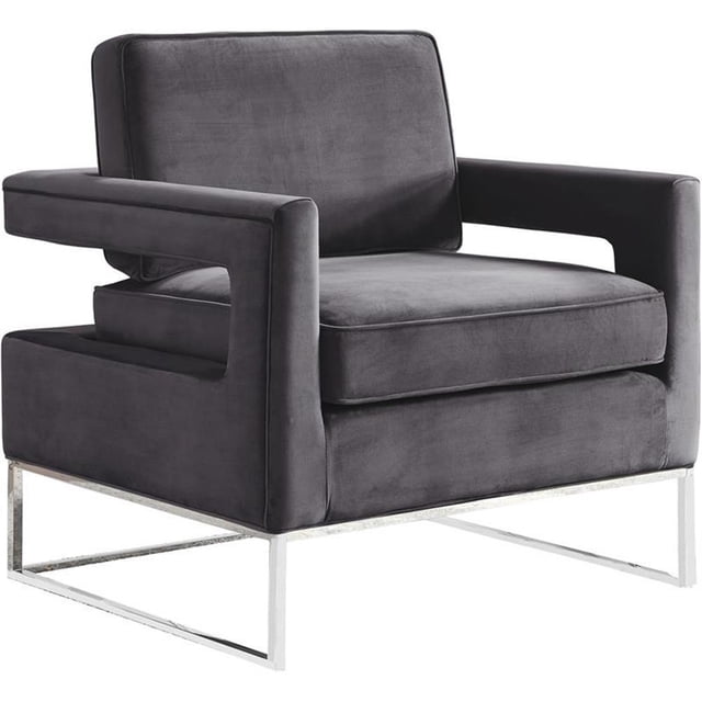 Meridian Furniture Noah Grey Velvet Accent Chair