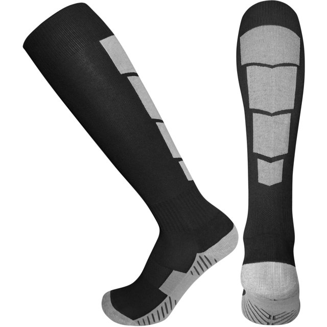 Elite Athletic Compression Socks - Over The Calf | Perfect for Soccer, Football, Baseball, Basketball, Hockey - All Sports Performance (Black - Large)