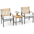 thumbnail image 1 of Costway Ensemble de Mobilier d'Extérieur 3 Pcs avec Table à Café Cadre en Métal Robuste pour Balcon, 1 of 10