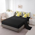 thumbnail image 3 of YST Abstract Geometry 7 Piece Bed In A Bag Geometric Square Striped Bedding Set Black White Yellow Grey Comforter Set For Kids Adults,Modern Simple Bedding Comforter Set Full Size, 3 of 5