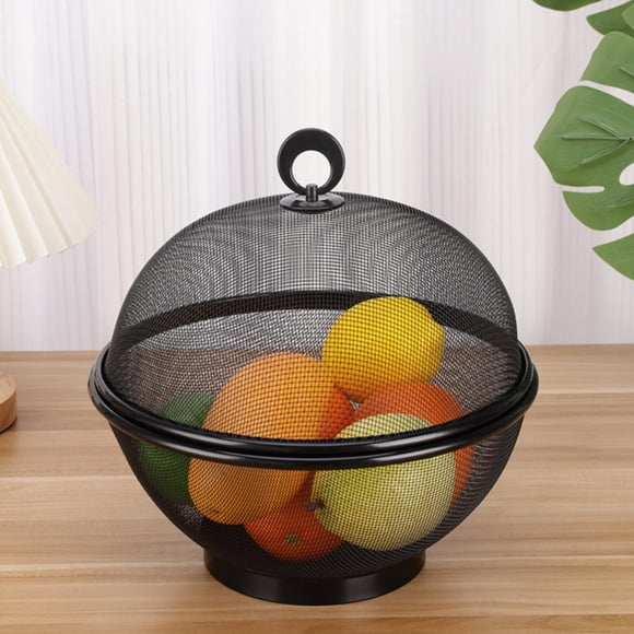 Tanjnj Low Price Fruit Basket With Lid - Decorative Fruit Bowl Metal Wire Basket Covered Fruit Bowl Strainer For Fruits Vegetables Fruit Display Stand Keeps Flies Out