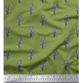 thumbnail image 1 of Soimoi Rayon Fabric Leaves & Floral Block Print Sewing Fabric Yard 42 Inch Wide, 1 of 3