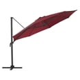 thumbnail image 4 of CorLiving 11.5ft Deluxe Offset Tilting Rotating Patio Umbrella with Aluminum Frame & Deluxe Base Weights, 4 of 9