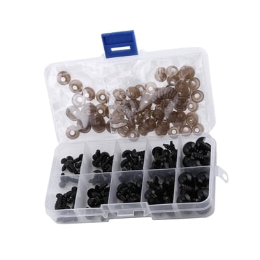 keepw 142pcs Safety Eye 6mm/8mm/9mm/12mm Dolls Eyes Portable Lightweight Waterproof Toys Screw Eyes Easy Installment