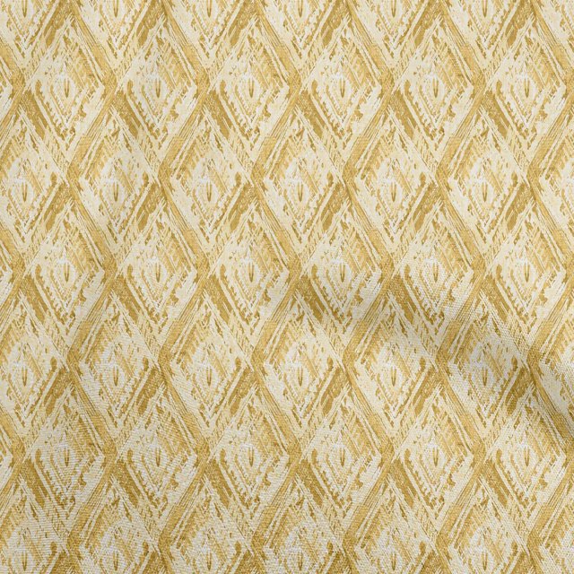 oneOone Cotton Cambric Yellow Fabric Abstract Craft Projects Decor Fabric Printed By The Yard 56 Inch Wide