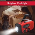 thumbnail image 3 of Solar Emergency Hand Crank Weather Radio, Portable Self Powered AM/FM Radios LED Flashlight USB Charger for Camping，red1.23cp, 3 of 5