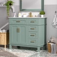 thumbnail image 3 of DAJU 36" Light Green Modern Bathroom Vanity with Ceramic Sink,Soft-Close Door,and 4 Storage Drawers,offering a refined look with practical everyday functionality, 3 of 12