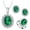Vert, variante sur Boucles d'Oreilles pour Femmes Collier en Cristal Bagues de Mariage pour Femmes Ensemble de Bijoux Style Mode Bague en Cristal Boucles d'Oreilles Collier Femmes Bijoux de Mariage