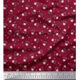 thumbnail image 1 of Soimoi Rouge Modal Satin Tissu Dot & Floral Décor Tissu Imprimé BTY 42 Pouces de Large, 1 of 6