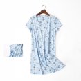thumbnail image 2 of Kcodviy Chemise de Nuit en Coton pour Femmes, Vêtement de Nuit, Chemise de Nuit pour Femmes à Manches Courtes, Chemise Décontractée, Chemises de Nuit pour Femmes, Douce Robe de Nuit en Coton à Manches Courtes Imprimée, 2 of 4