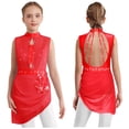 thumbnail image 1 of Sxiwei Jupe de Danse Lyrique Dos Nu pour Filles, en Maille Transparente, Rouge 14, 1 of 5