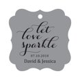 thumbnail image 1 of Darling Souvenir Custom Let Love Sparkle Wedding Hang Tags Personalized Fancy Frame Paper Tags -Gray-100 Tags, 1 of 1