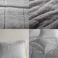 thumbnail image 3 of Ensemble Mini Couette en Tissu Long et Shaggy 2 Pcs 66 Pouces Gris, 3 of 8