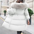 thumbnail image 5 of Winter Padded Jacket, Warm Cotton Coat, Hooded Cold-Weather Layer White 4Xl , Coat, 5 of 5