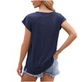 thumbnail image 4 of AherBiu Hauts d'Entraînement pour Femmes, Coupe Ample, Manches Cap, Col Ras du Cou, Haut Basique Confortable, T-Shirts, Chemises, Blouse, 4 of 4