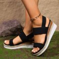 thumbnail image 4 of Women's Espadrilles Wedge Slingback Sandals Comfortable Stretchy Platform Walking Summer Shoes for Work, 4 of 6