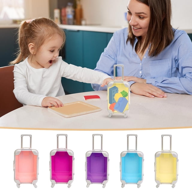 Birdeem Petite Valise avec Roues, Petite Valise Transparente Simulation Casse-Tête Simulation Rangement Mini Voyage, Valise de Voyage avec Roues