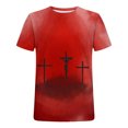 thumbnail image 4 of T-shirts pour Hommes Grande Taille, Paquet, T-Shirts pour Hommes de Rue Tendance Décontractés à Imprimé Croix, Col Rond, Manches Courtes, Chemises pour Hommes, Hauts d'Été Mode, Liquidation en Liquidation (Bleu, 2TG), 4 of 5