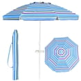 thumbnail image 1 of Costway Parasol de Plage Portable de 7,2 Pi avec Ancre de Sable Inclinable et Porte-Gobelet, avec Sac de Transport, 1 of 10