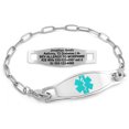 thumbnail image 1 of MedicEngraved Stainless Steel Custom Medical Alert Bracelet - 4mm Paperclip Link, 1 of 7