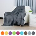 thumbnail image 1 of REGALWOVEN 1 Pcs Home Warm Soft Microplush Fleece Solid Throw Blanket Dark Gray 70" x 78", 1 of 9