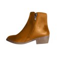 thumbnail image 2 of Women's Leather Solid Color Sleeve Short Mid Heel Pointed Retro Boots, 2 of 4